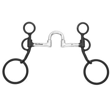 BAR H EQUINE Western Antique Cowboy Shank Bit with Correction Mouthpiece